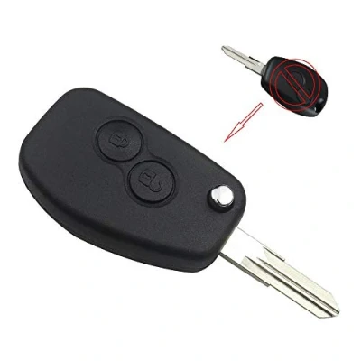 Image de KIT DE Transformation Clé Plip Compatible avec Logan Sandero Duster Lodgy Modus Clio Kangoo Twingo Wind Laguna Espace Scenic Trafic 2 Boutons Lame sans Trou Conversion @Pro