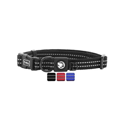 Image de DDOXX Collier Chien Nylon, Réfléchissante, Réglable Nombreuses Couleurs &amp; Tailles pour Petit, Moyen Gros Grand Colliers Chat Chiot Vert, L, arnet