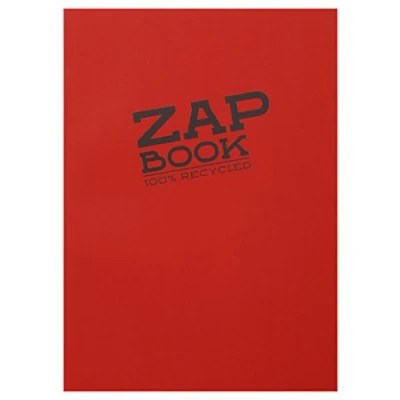 Image de Clairefontaine 3354C Carnet Encollé Zap Book 160 Feuilles Papier Croquis 100% Recyclé A4 21x29,7 cm 80g Couleur de Couverture Aléatoire (4 coloris vifs possible)