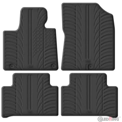 Image de Gledring 0866 Ensemble de tapis sol Caoutchouc avant et arrière 4 noir 750mm 550mm