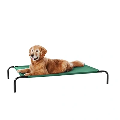 Image de Amazon Basics Chien Lit surélevé et rafraîchissant pour animaux de compagnie L taille, Fer, Vert, 130 x 80 19 cm