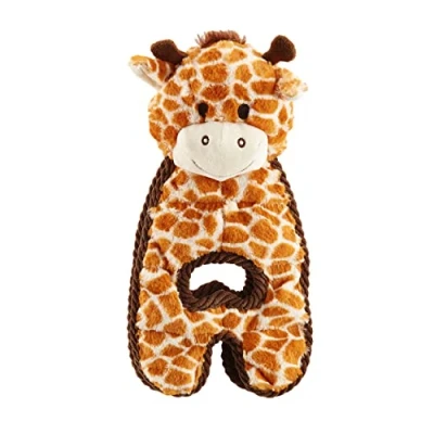Image de Petstages Peluche pour chien Cuddle Tugs couine/interactif girafe jaune taille unique