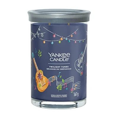 Image de Yankee Candle Signature bougie parfumée Twilight Tunes Grande en verre avec double mèche Mélange de cire soja à combustion longue Cadeau parfait pour femme