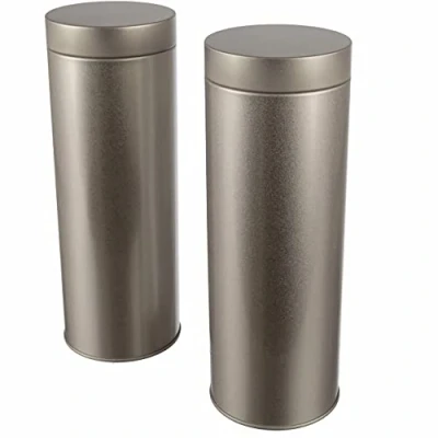 Image de Dosenritter 2 x boîte ronde à dosettes de café ou conservation (argentée), étanche, en fer blanc, pour env. 200 g Earl Grey 20 7 cm (H,d) aussi idéale protéines, thé