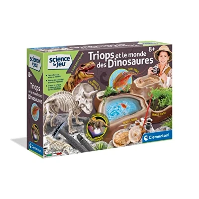 Image de Clementoni Science &amp; Jeu Triops et Le Monde des Dinosaures Retrouve Assemble Les Fossil Kit Archéologie pour Enfant Élevage de Scientifique Préhistoire 7 Ans+