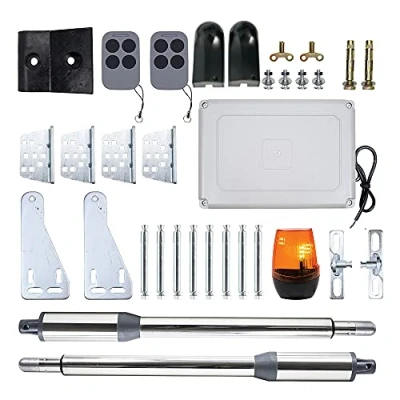 Image de Kit automatisme portail battant PNI MAB300LR, avec 2 moteurs 40W, télécommandes et tableau de commande, photocellules lampe, longueur x 2,5m max, poids 200Kg