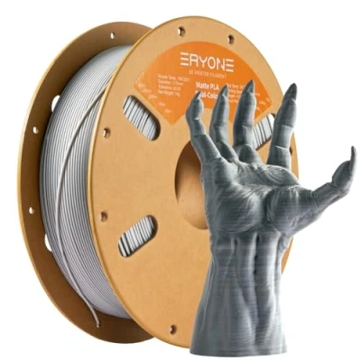 Image de ERYONE Filament PLA bicolore mat 1,75 mm pour imprimante 3D, 1 kg (2,2 lb)/bobine, Blanc noir