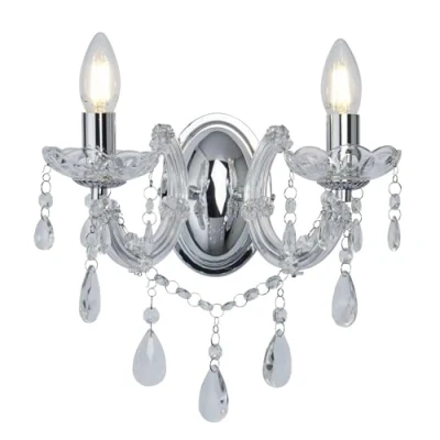 Image de Searchlight Marie Therese 399 2 Applique murale baroque chandeliers Finition chrome