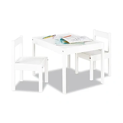 Image de PINOLINO Ensemble de sièges pour Enfants Sina, 3 pièces, laqué Blanc, recommandé Les à partir 2 Ans, pièces : chaises, 1 Table, Hauteur d&#039;assise 28 cm
