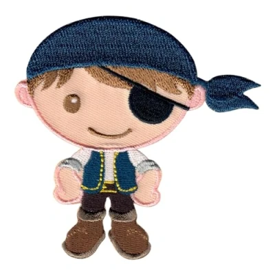 Image de PatchMommy Patch Écusson Brodé Thermocollant en Forme de Pirate Pièce Brodée à Coudre ou Coller au fer Repasser pour Enfant et Bébé