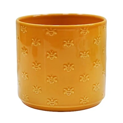 Image de Ivyline Jardinière en faïence, Abeille Jaune, D 13,5 cm x H 12,5