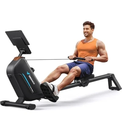 Image de MERACH Rameurs pour la Maison, Rameur Silencieux avec Rail Rallongé de 130CM, Magnétique Puissant à 16 Niveaux et Capacité Charge 160KG (Pliable)