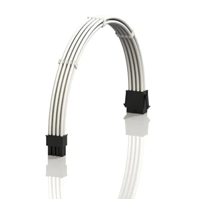 Image de LINKUP AVA 30cm 24 Broches ATX (20+4) pour Carte mère Câble d&#039;extension d&#039;alimentation PSU tressé et gainé avec Peignes Conception Robuste Rigide Pack Individuel 300mm Blanc