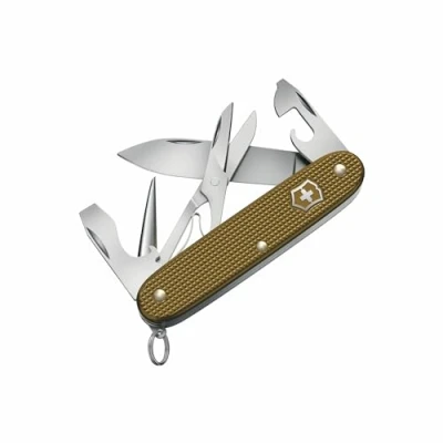 Image de VICTORINOX Couteau de Poche Pioneer X Alox Limited Edition 2024, 9 Fonctions, Swiss Made, Outil Multifonction avec Ciseaux, y c. Boîte Cadeau, Brun Terre