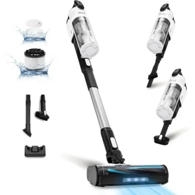 Image de LEVOIT Aspirateur Balai sans Fil 4 en 1 Léger Anti Enchevêtrement, jusqu&#039;à 50 Mins, 5 Couches Filtre à 99,9%, Lumière LED, pour Les Poils d&#039;animaux, Poussière, Sols Durs, Voitures, Balais Électriques