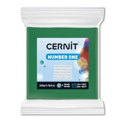 Image de CERNIT CE0900250600C Un Pain de Pâte Polymère Number one à Modeler Cuire Couleur vert Bloc 250 g