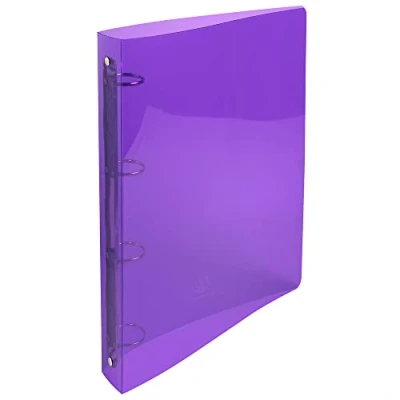 Image de Exacompta Réf. 51298E Classeur semi rigide PP Crystal 4 anneaux ronds diamètre 30 mm Dos 40 Dimensions extérieures : 32 x 26,8 cm A4 Maxi couleurs aléatoires (lot de 1)