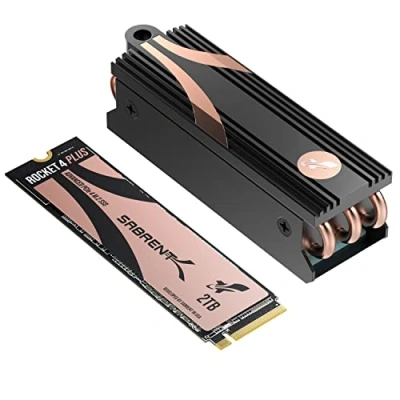 Image de SABRENT M.2 NVMe SSD 2To Gen4, interne 7100Mo/s en lecture, disque dur PCIe 4.0 pour les joueurs, compatible avec PlayStation 5, console PS5, PC, laptop, desktop, NUC (SB RKT4P 2TB)