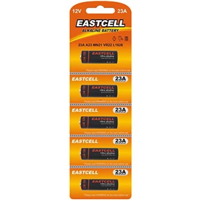 Image de Lot de 5 piles alcalines 23 A 12 V pour porte garage, télécommande, MN21, A, V23GA, L1028, A23, produit marque jetable EASTCELL