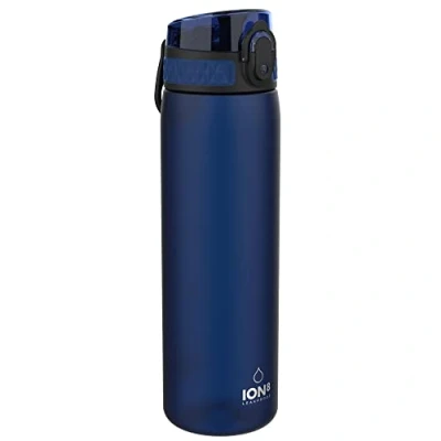 Image de Ion8 Gourde, 500ml, Anti Fuite, Facile à Ouvrir, Verrouillage Sécurisé, Lavable en Lave vaisselle, Sans BPA, Poignée de Transport, S&#039;adapte aux Porte gobelets, Nettoyer, Bleu Marine