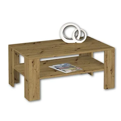 Image de Stella Trading Joker Mini Aspect Table Basse Peu encombrante avec étagère pour Votre Salon, Bois d&#039;ingénierie, Chêne San Remo, 70 x 44 cm