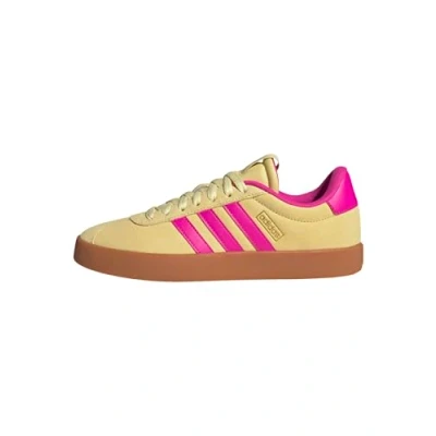 Image de adidas Femme VL Court 3.0 Shoes Chaussures, Jaune poudré, Or Rose Choc métallisé, 42 2/3 EU