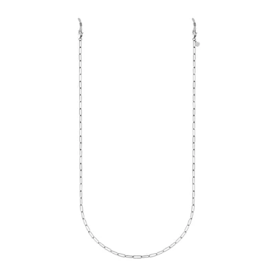 Image de GD GOOD.designs EST. 2015 Chaîne à lunettes pour femmes or, argent et or rose I Cordon doré 18 carats (75cm) en acier inoxydable maillons de soleil (Argent)