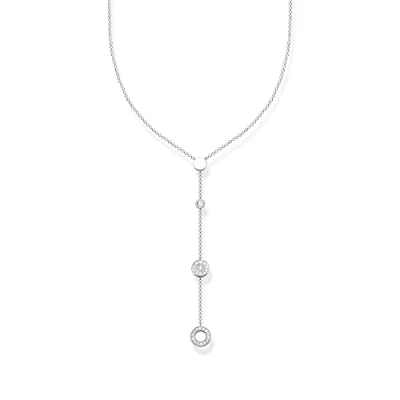 Image de THOMAS SABO KE1879 051 14 L45v Chaîne pour femme en Argent sterling 925 avec pierres blanches forme de Y tendance, longueur 45 cm, L45v, sterling, Zircone cubique