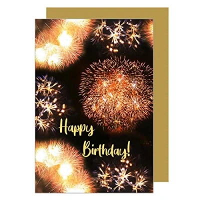 Image de Edition Seidel Carte d&#039;anniversaire de qualité supérieure avec gaufrage doré et enveloppe vœux Joyeux anniversaire (G3102 SW023)