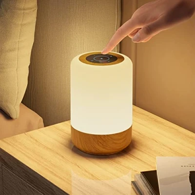 Image de Dimmable Lampe de Chevet Tactile, Led sans fil a Pile avec 8 Couleur Changeante et 3 Intensité Lumière, Veilleuse Enfant Rechargeable Fonction Minuterie Pour Chambre, Table, Nuit