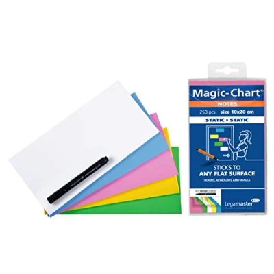 Image de Legamaster Magic Chart Notes Statique auto adhésif Blanc 10 x 20 cm Effaçable et réinscriptible Avec 1 marqueur 250 feuilles