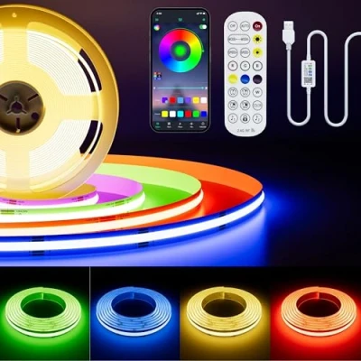 Image de PAUTIX RGB Ruban LED COB 3m, USB 5V 1800LEDs avec contrôleur Bluetooth Smart APP Multicolore Bande Lumineuse Flexible pour Chambre, Bar, TV, Cuisine, Fête, Décoration de Bricolage