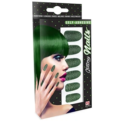 Image de Widmann ? Set 12 ongles brillantes autocollantes Womens, vert, Taille unique, vd wdm05353