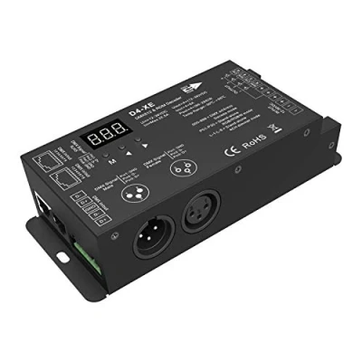 Image de 4 Channel Decoder DMX512 &amp; RDM DMX 512 Digital Display Dimming Driver Controller for LED RGBW Tape Strip Light RJ45 Connection