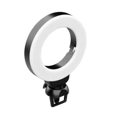 Image de Mini anneau lumineux LED de 4 pouces, éclairage annulaire à clipser pour vidéoconférence sur ordinateur portable, 3 Modes d&#039;éclairage, 3200K 6500K, variable, alimenté par USB