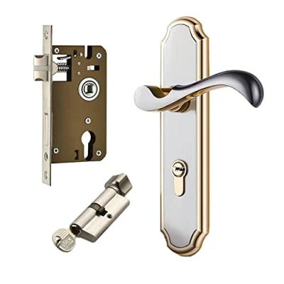 Image de Qrity Serrure de Poignée Porte à Levier en Alliage Zinc, Ensemble Moderne, Antivol avec Clés