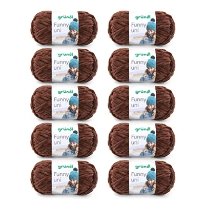 Image de Gründl Funny uni Laine, Polyester, Brun, 10 x 100 g, Set de 1000 Pièces