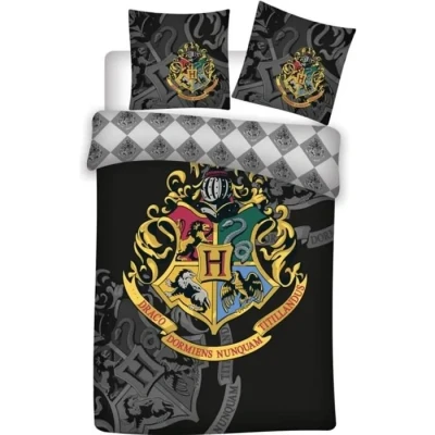 Image de Parure de lit Enfant Harry Potter Black Polyester Lavable en machine Convient pour un une personne
