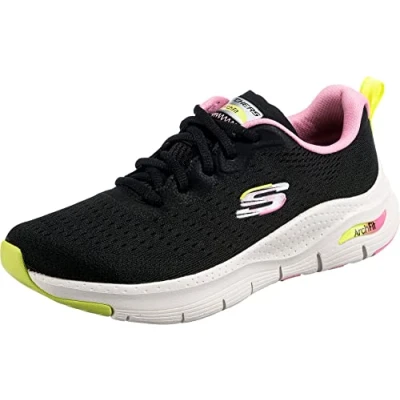 Image de Skechers Femme Arch Fit Infinity Cool Basket, Black Mesh Multi Trim, 39 EU