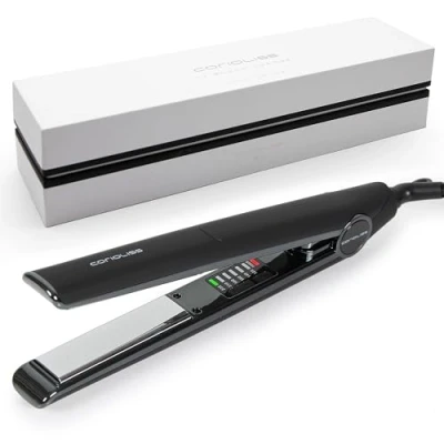 Image de Corioliss C1 Fer à Lisser pour femmes Titanium de plaques et curling cheveux fins professionnel avec contrôle la température (Black Soft Touch Chrome)