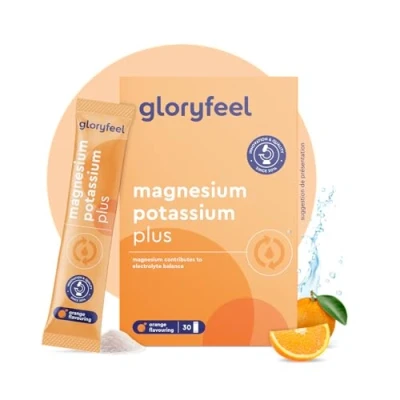 Image de Magnésium et Potassium Complément Alimentaire avec Vitamines B, C + Minéraux, Augmente l&#039;Énergie &amp; Soutient les Muscles*, Rehydratation Après Sport, Pour Athlètes, 30 Sachets, Goût Orange, Sans Sucre