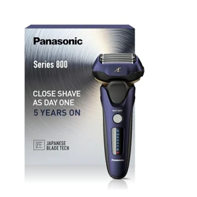 Image de Panasonic Series 800 ES LV67 Personalcare Rasoir 5 Lames dont 2 de finition externes Wet &amp; Dry 4 accessoires 51 min d&#039;autonomie 1 heure charge Moteur linéaire Bleu