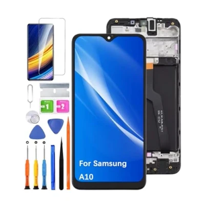 Image de HLYGZX Écran LCD de rechange d&#039;origine pour Samsung Galaxy A10, A105F A105G A105M A105FN Kit réparation (noir avec cadre)