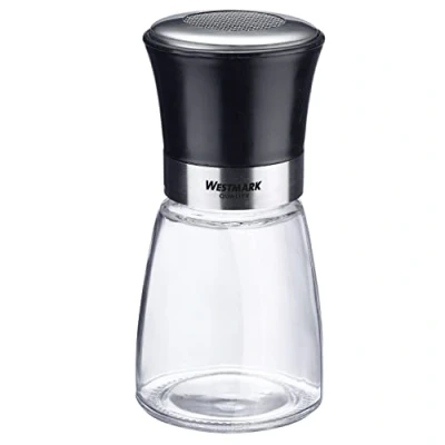 Image de Westmark Saupoudreuse de Sucre Glace, avec Couvercle Aromatique, capacité : 190 ml, Verre/inox/plastique, Blacky, Transparent/noir/argenté, 69512260