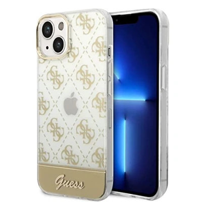 Image de Guess étui pour iPhone 14 Plus 6,7 or rigide 4G Pattern Script Neuf
