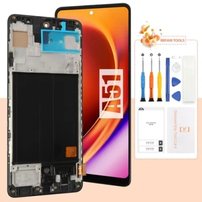 Image de Écran pour Samsung Galaxy A51 4G A515 LCD SM A515F, A515U Tactile numériseur Assemblée pièces de réparation (Noir avec Cadre, Incell)