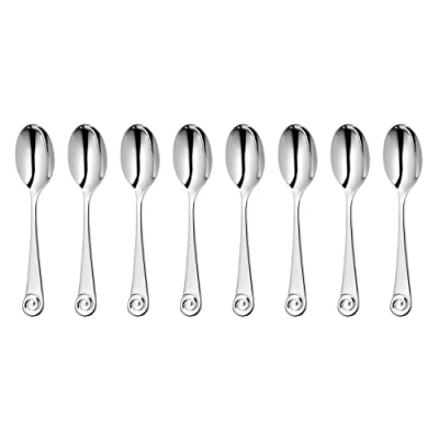 Image de Robert Welch AMFBR1008V/8 Ammonite Ensemble de 8 cuillères à café, 18/10 Steel