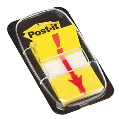 Image de Post it Index Lot de 50 symboles pré imprimés pour point d&#039;exclamation Jaune