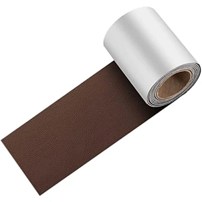 Image de GELAISI Kit de Patch en cuir 7.6 * 152cm,1 Rouleau Auto Adhésif PU Réparation Kit，simili autocollant，Pour canapé, siège Auto, Meubles, Veste（Brun）