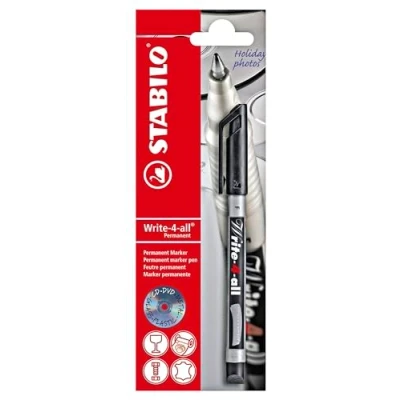 Image de STABILO Stylo Feutre Permanent Write 4 all pointe fine Noir